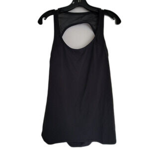 Fabletics Black Mesh Cut Out Back Elastic Band Workout Tank Top